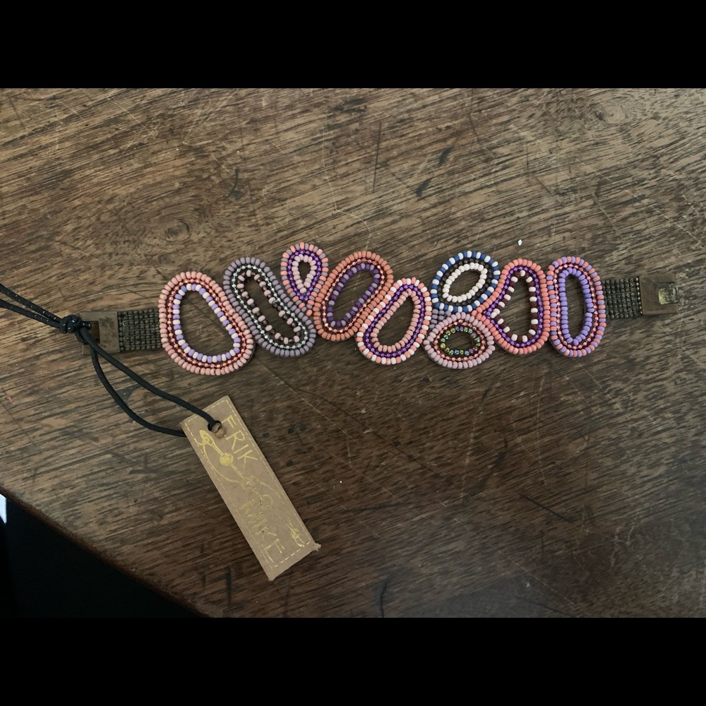 pink beaded funky bracelet